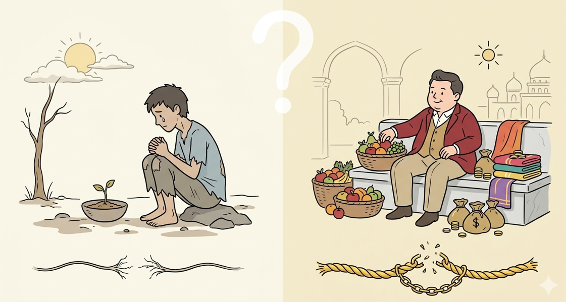 Ujian Kemiskinan vs Kekayaan: Jika Ditelusuri, Mana yang Sebenarnya Lebih Cepat Meruntuhkan Iman Manusia?